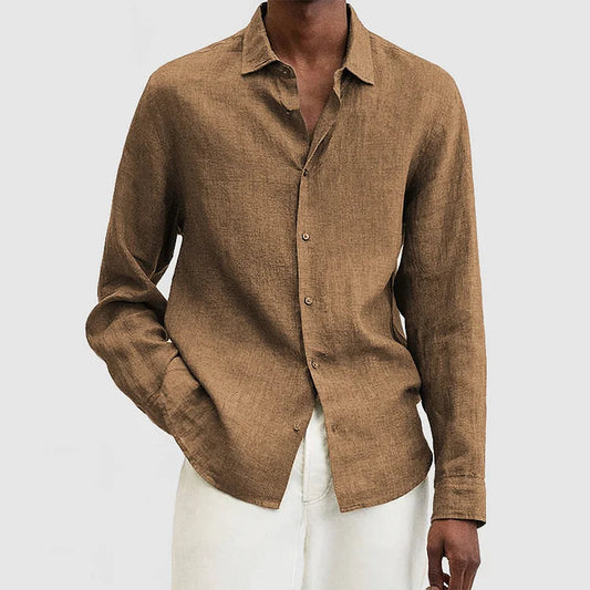 Men’s Long Sleeve Shirt – Soft Material Mix – Casual Office Look