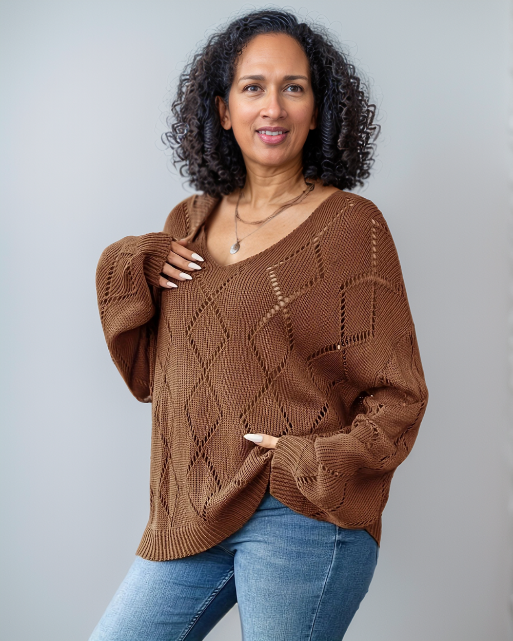 Avenelle Dames Casual Plus Size Gebreide Pullover voor Herfst en Winter