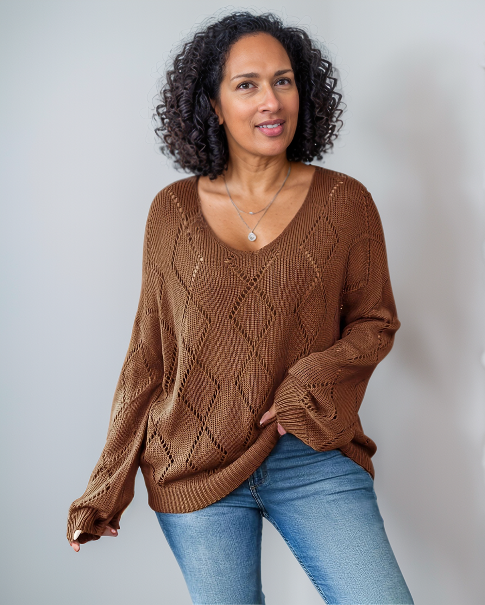 Avenelle Dames Casual Plus Size Gebreide Pullover voor Herfst en Winter