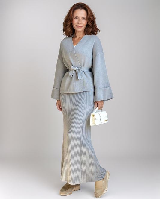 Avenelle Dames Elegante V-hals Top & Rok Set