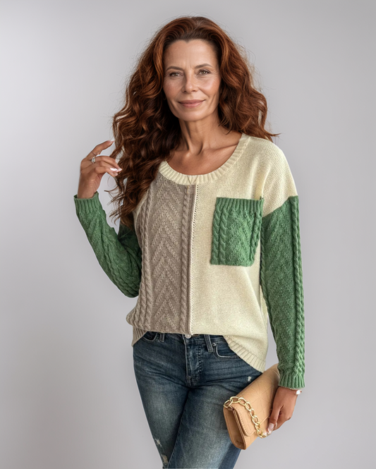 Avenelle Dames Herfst Casual Chic Patchwork Trui