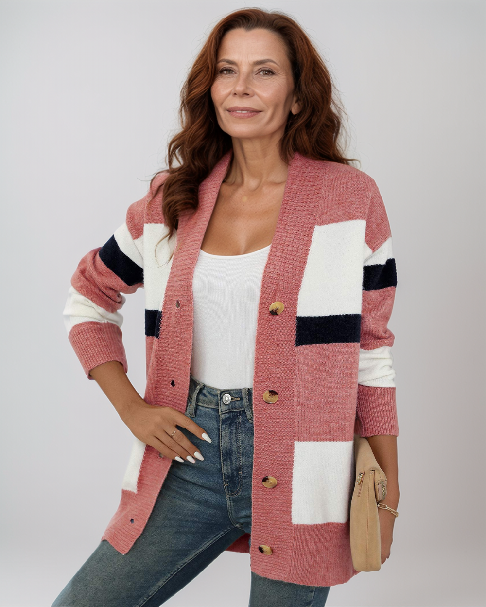 Avenelle Dames Herfst Casual Elegante Gestreepte Cardigan