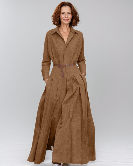 Avenelle Dames Herfst Casual Losvallende Maxi Jurk