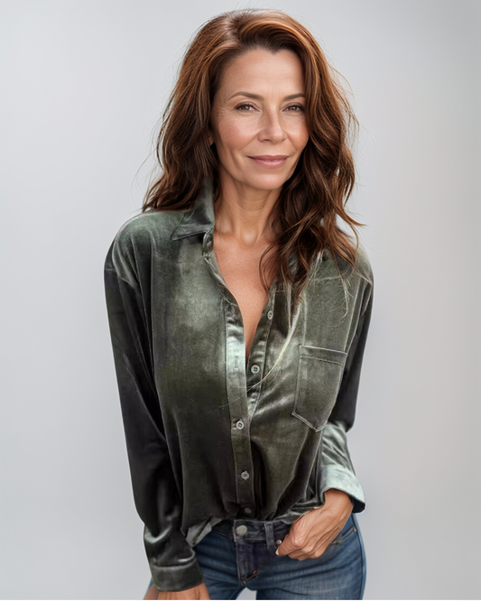 Avenelle Dames Herfst Elegant Fluwelen Shirt