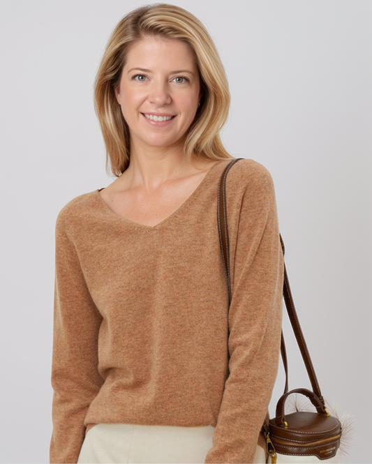 Avenelle Dames Herfst Elegant V-Hals Wol Sweater