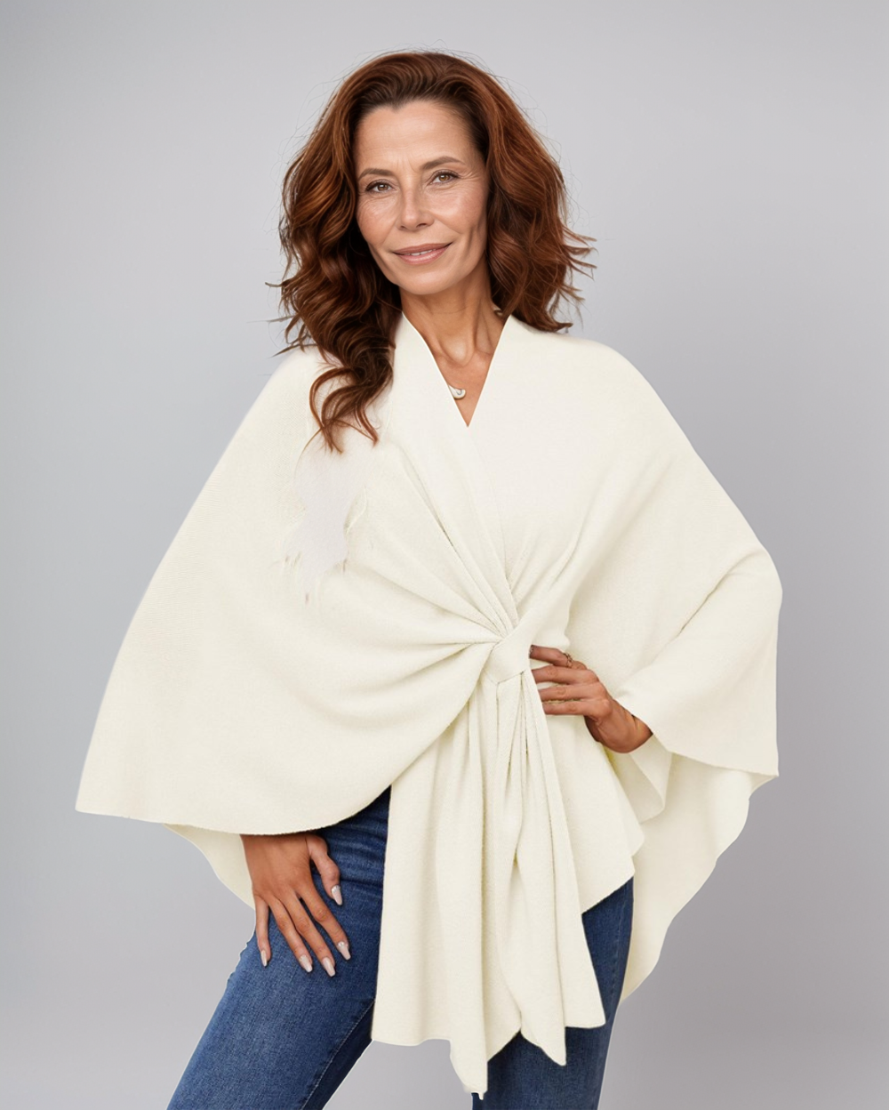 Avenelle Dames Herfst Elegante Poncho met V-Hals