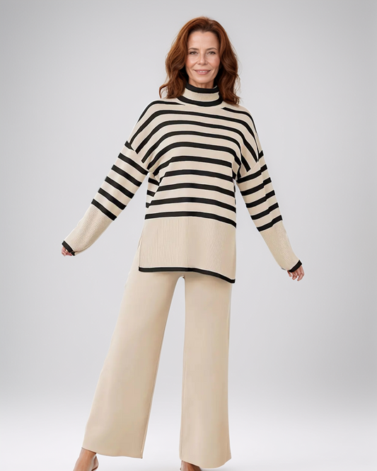 Avenelle Dames Herfst & Winter Casual Gestreepte Knit Set