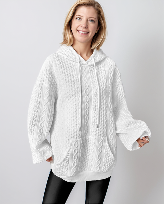 Avenelle Dames Hoodie met Kabelpatroon voor Elke Dag