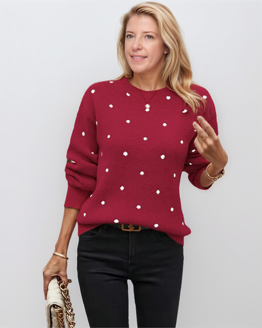 Avenelle Dames Winter Casual Comfortabele Polkadot Lange Mouwen Trui