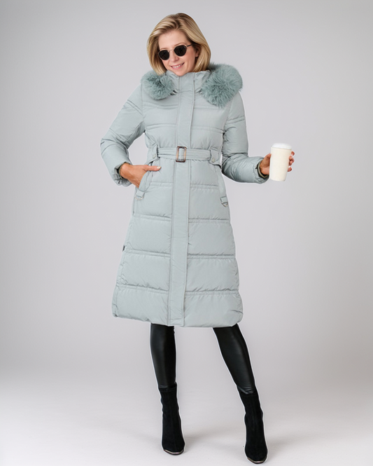 Avenelle Dames Winter Casual Gewatteerde Jas met Capuchon en Ceintuur