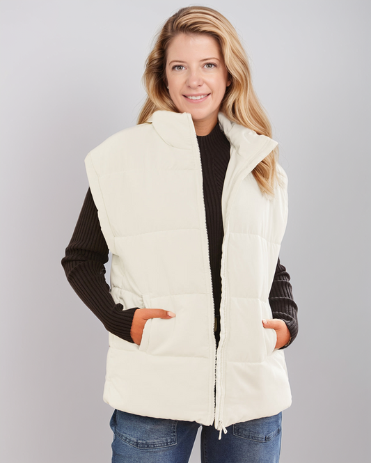 Avenelle Dames Winter Casual Mouwloze Jas met Ritssluiting