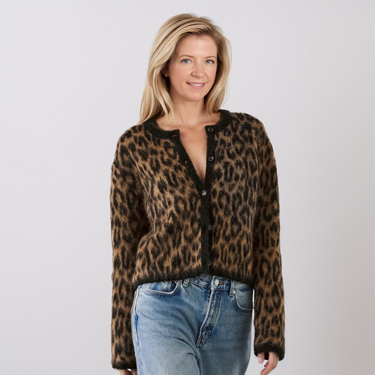 Avenelle Dames Winter Chique Luipaardprint Vest