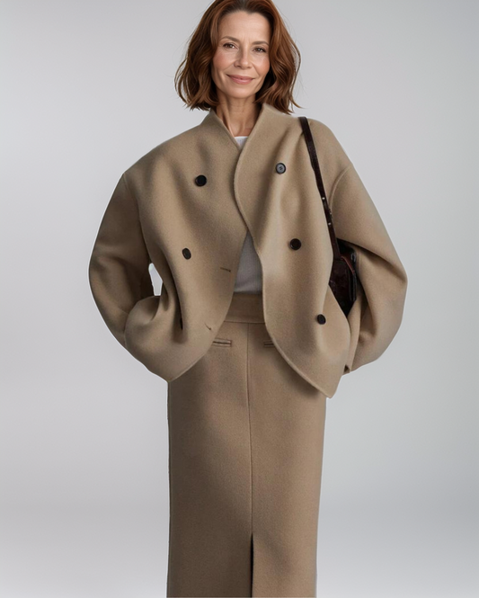 Avenelle Dames Winter Elegante Oversized Dames Winterjas met Dubbele Knoopsluiting