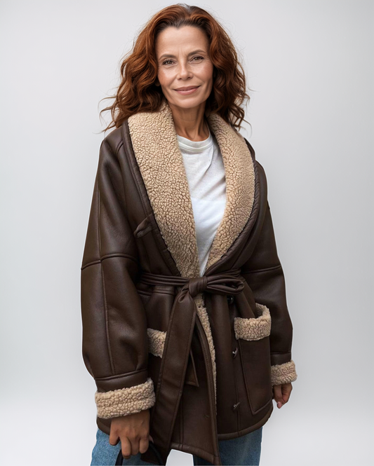 Avenelle Dames Winter Formele Elegant Jas met Ceintuur