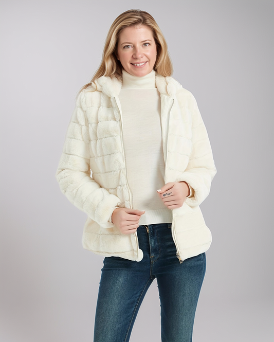 Avenelle Dames Winter Warme Teddyjack met Capuchon