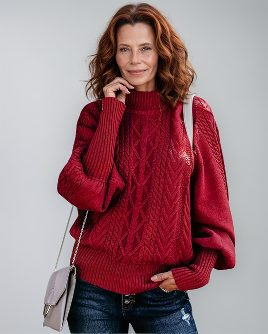 Avenelle Dames Winter Zopfmotief Rollkragenpullover voor Elke Dag