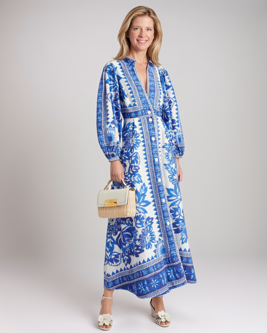 Avenelle Dames Zomer Casual Maxi Jurk met Print