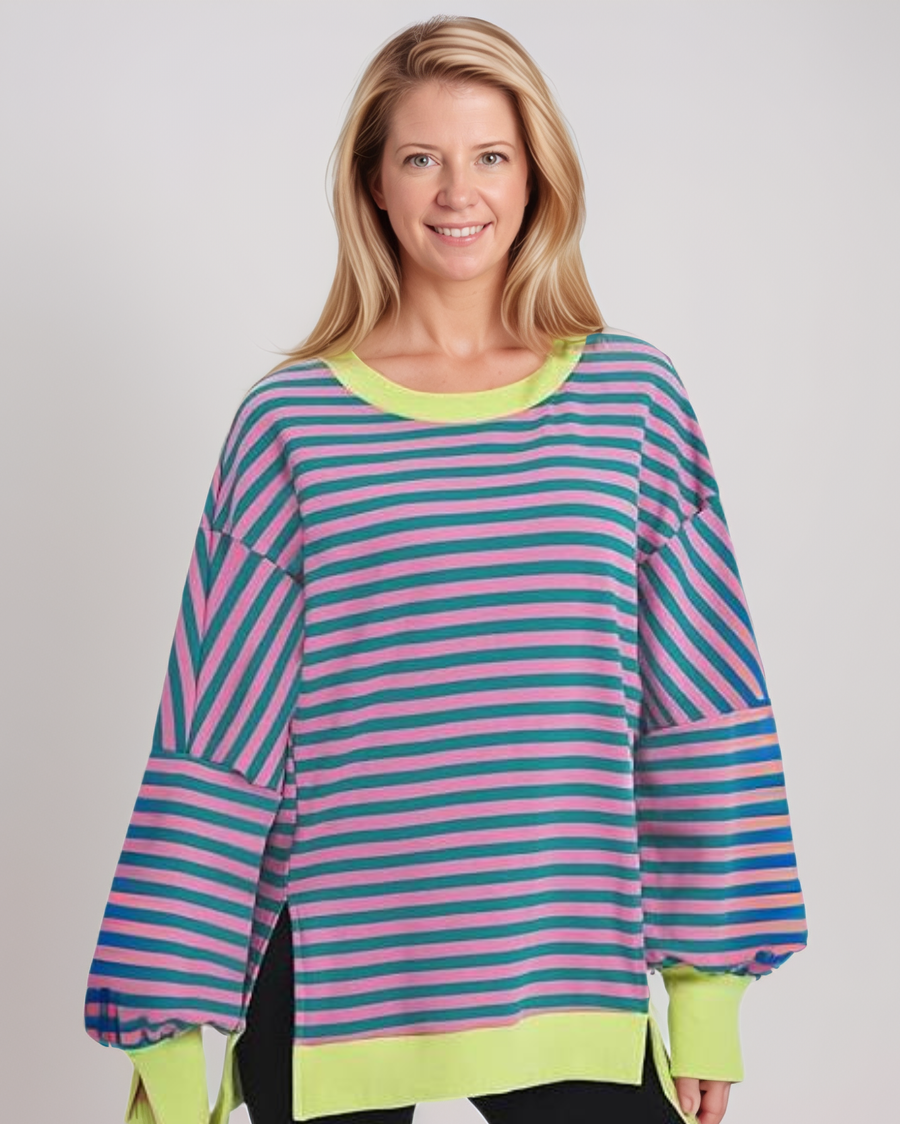 Avenelle Dames Zomer Casual Oversized Gestreepte Sweater