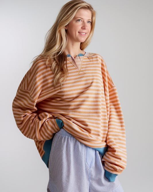 Avenelle Dames Zomer Casual Oversized Gestreepte Sweater