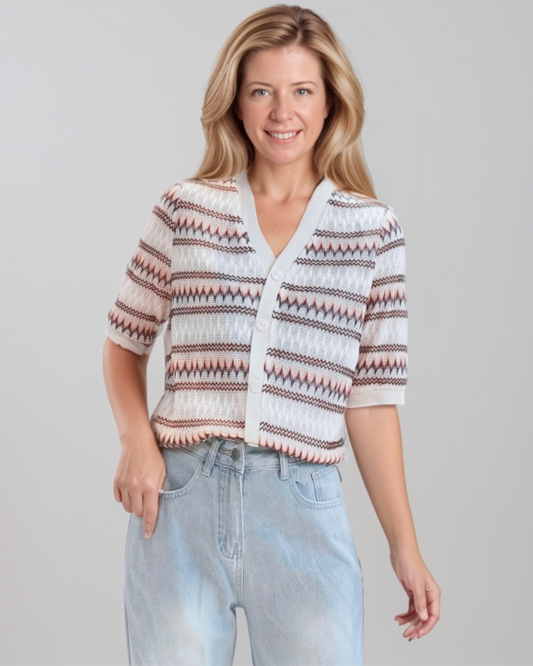 Avenelle Dames Zomer Casual V-hals Gebreide Blouse