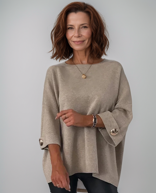 Avenellen Dames Herfst Winter Elegante Trui met Knoopdetails