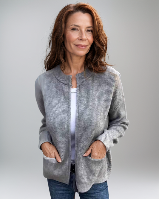 Comfortabele Dames Cardigan Met Rits – Winter