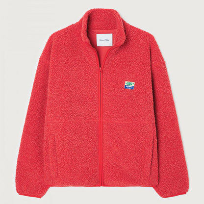 Crème Fleece Jas met Opstaande Kraag – Casual Rits