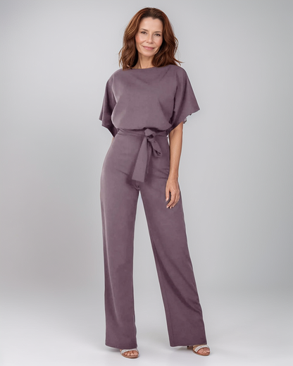 Elegante Hoge Taille Jumpsuit – Effen Kleur Romper
