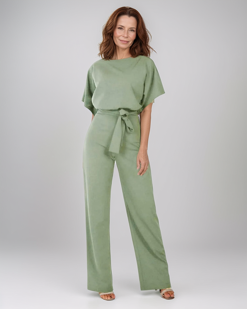 Elegante Hoge Taille Jumpsuit – Effen Kleur Romper