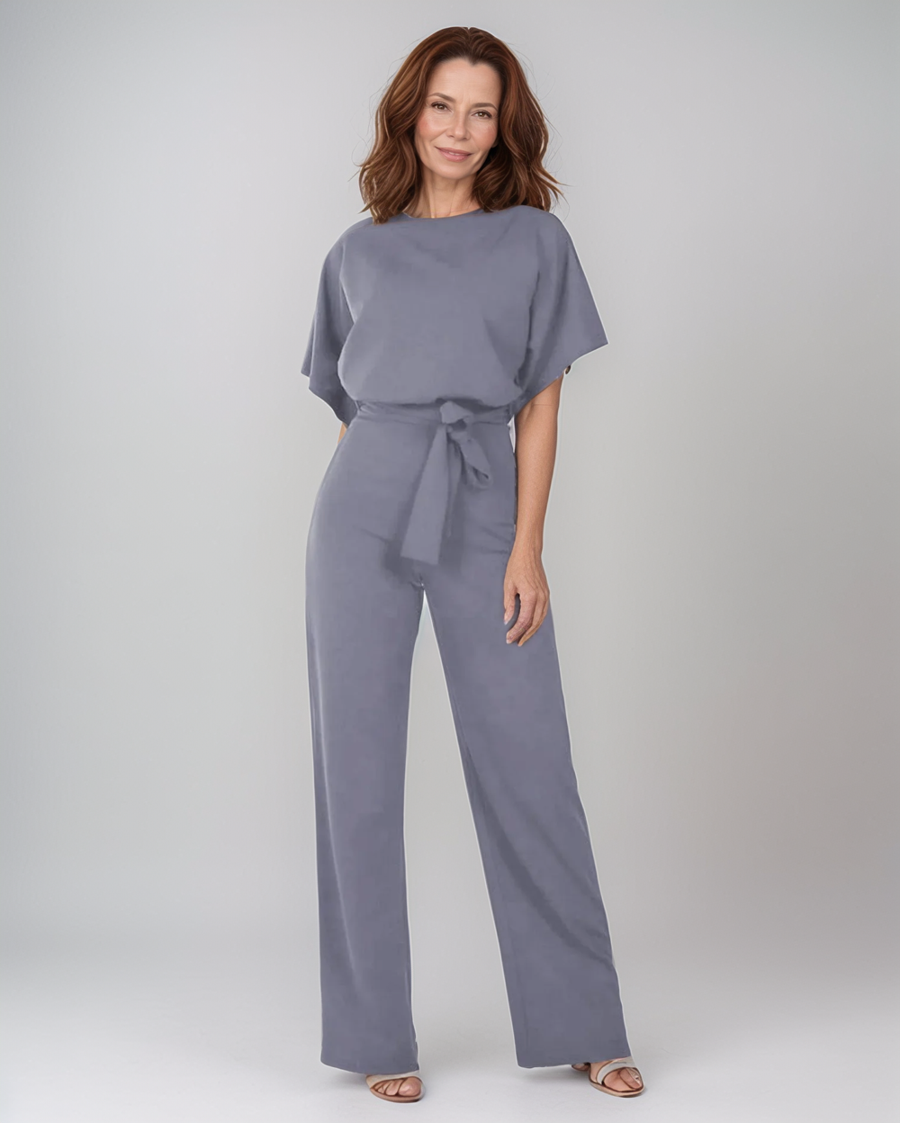 Elegante Hoge Taille Jumpsuit – Effen Kleur Romper