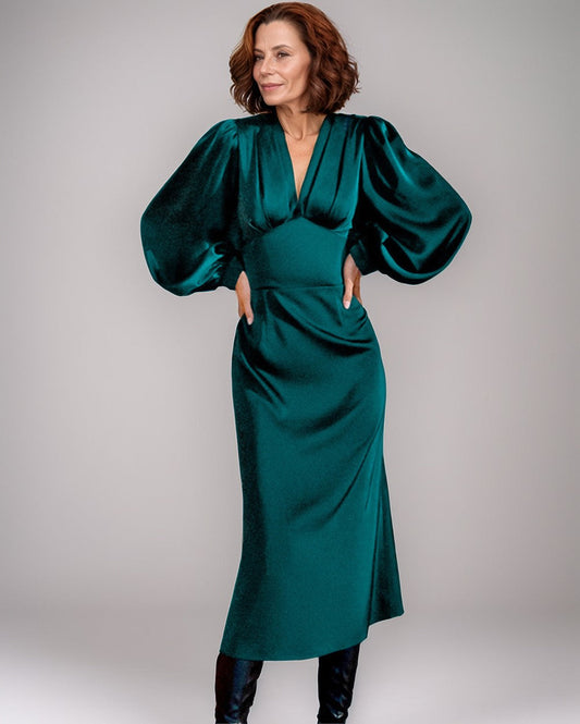 Modiluxa Dames Formele Stijlvolle Midi Jurk