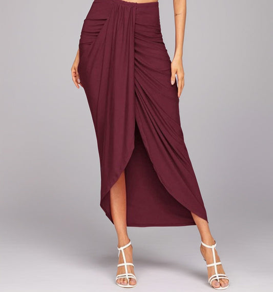 Modiluxa Dames Lente Casual Gedrapeerde Midi Rok