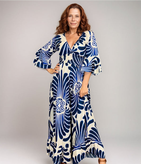 Modiluxa Dames Lente Formele Jumpsuit met Geometrische Print