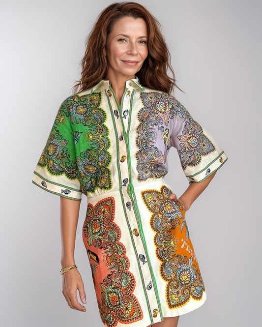 Lange Mouw Print Jurk – Casual Zomerstijl