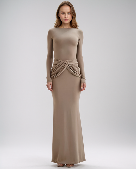 Sexy Dames Maxi Jurk – Diagonale Halslijn