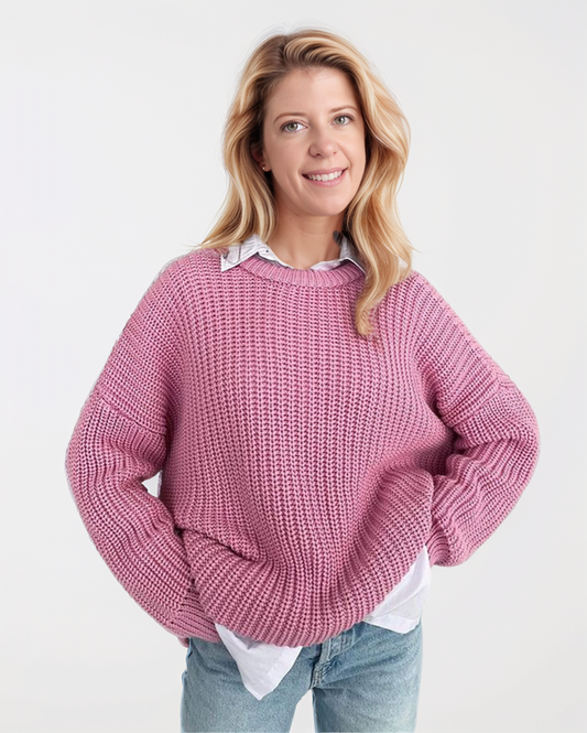 Modiluxa Dames Winter Casual Gebreide Trui met Ronde Hals