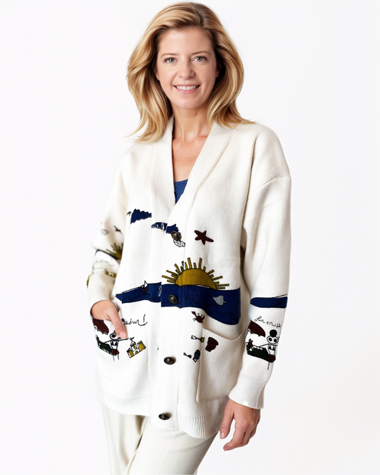 Modiluxa Dames Winter Casual Sunset Cardigan