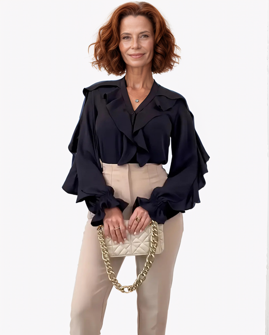 Modiluxa Dames Chic Blouse met Ruches