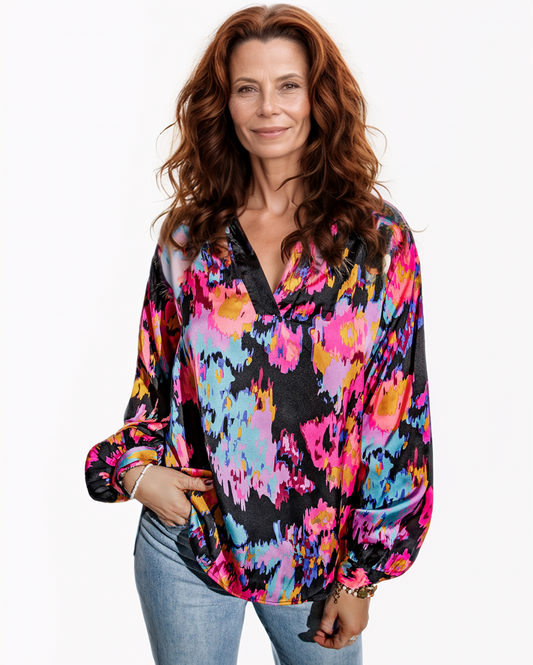 Modiluxa Dames Elegante Blouse met V-Hals