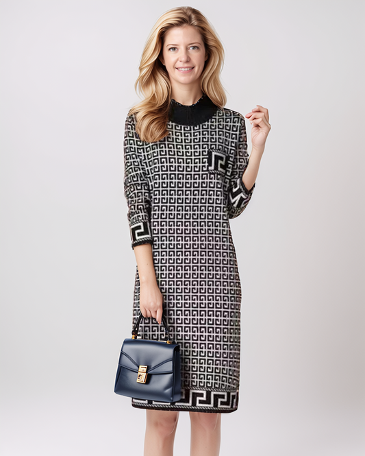 Modiluxa Dames Herfst/Winter Casual Coltrui Jurk