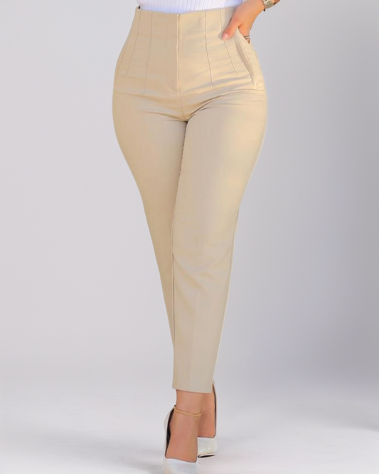Modiluxa Dames Hoge Taille Slim Fit Broek