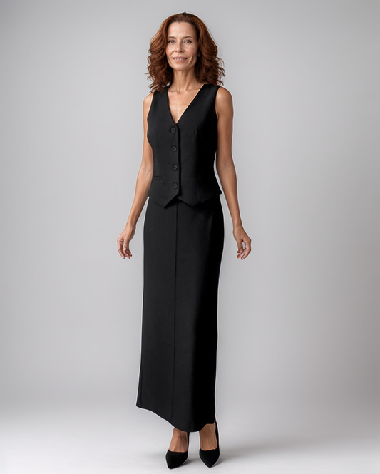 Modiluxa Dames Lente Formeel Set Met Weste en Rok