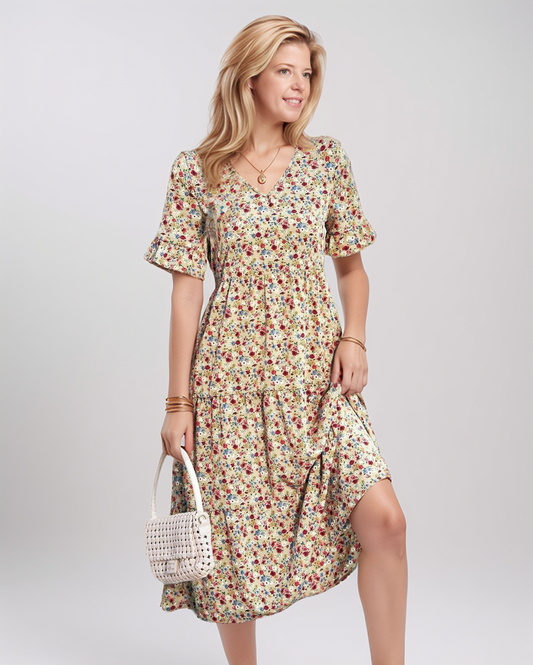 Modiluxa Dames Lente Casual Elegante Bloemenjurk