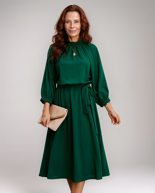 Modiluxa Dames Lente Formele Midi Jurk met Elegante Details