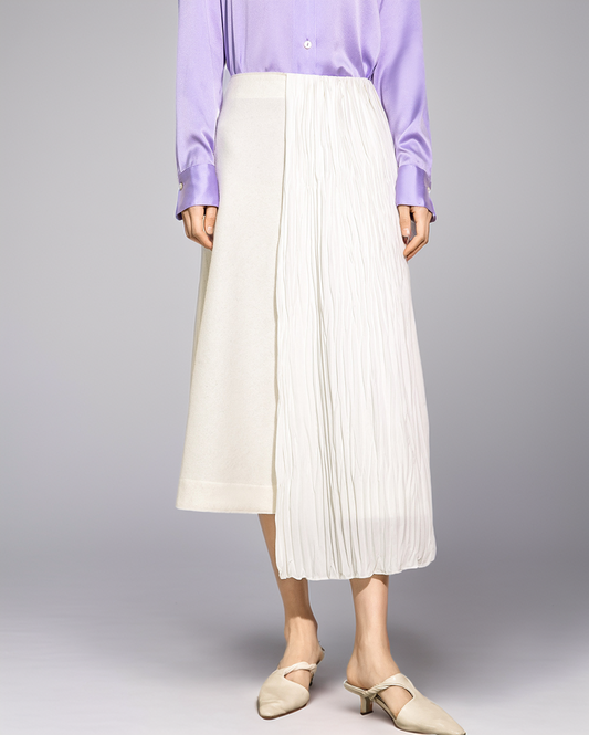 Modiluxa Dames Herfst Semi- Formele Midi Rok met Kolaagontwerp van Wol