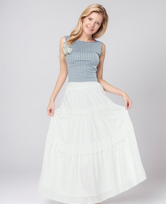 Modiluxa Dames Lente Casual Midi Rok met Volants