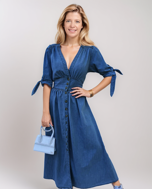 Modiluxa Dames Lente Casual Stijlvolle Denim Jurk