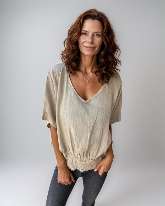 Modiluxa Dames Lente Casual Top met Elastische Taille