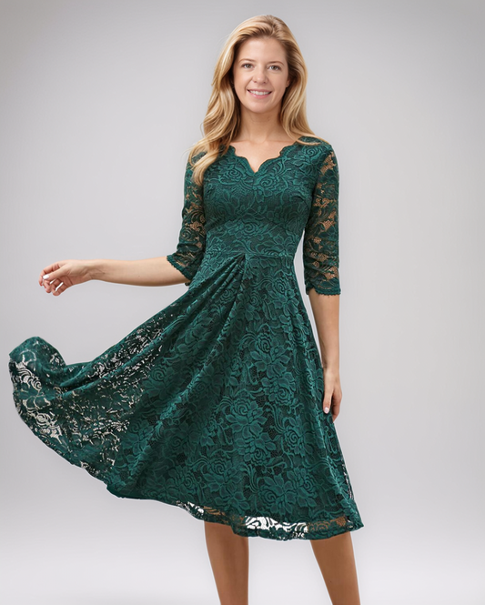 Modiluxa Dames Lente Formele Elegante Kanten Jurk