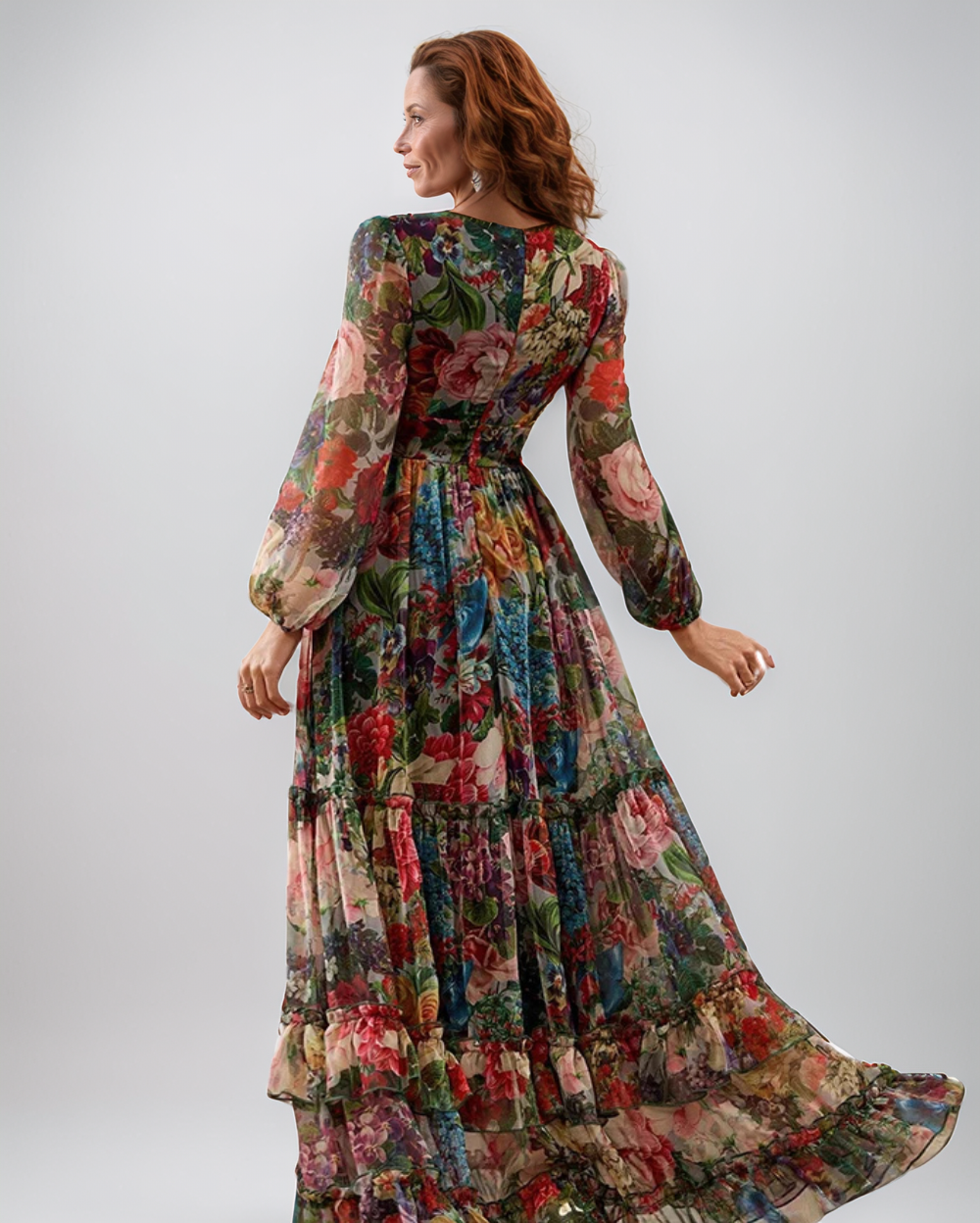 Modiluxa Dames Lente Formeel Chic Bloemenjurk